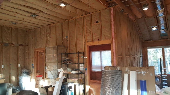 drywall insulation getting installed