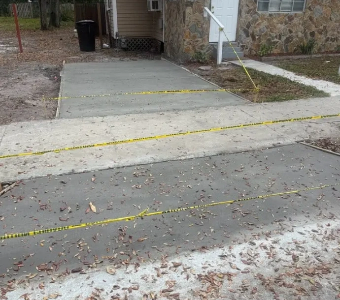 concrete walkway driveway section
