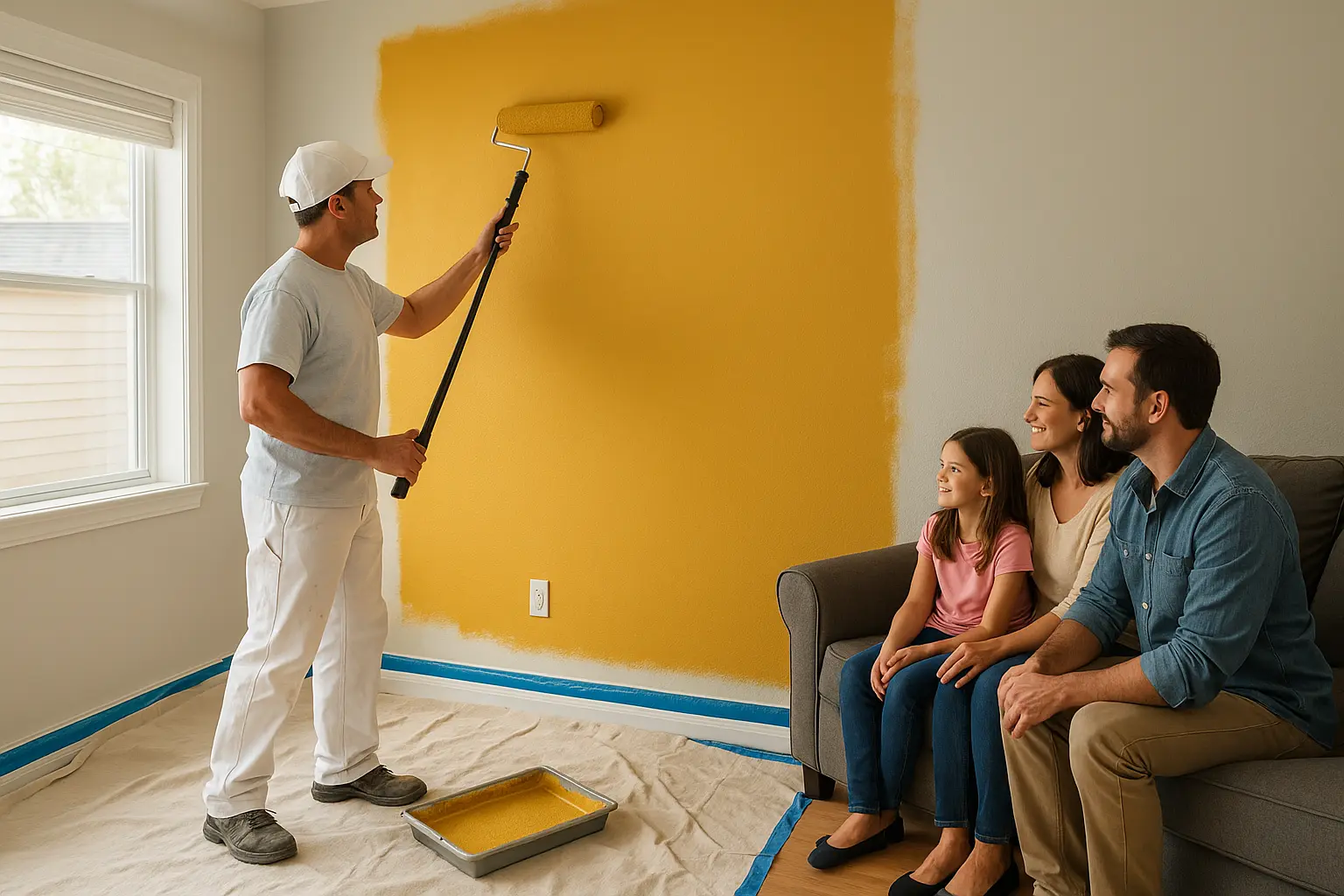 Interior accent wall painting by KTD Solutions in Tampa Bay home