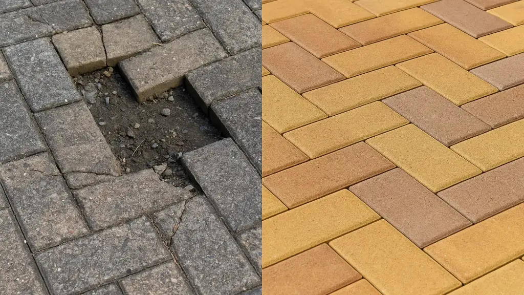 Paver Replacement (Patio, No Coping, Concrete Pavers, Textured, Standard Sand)
